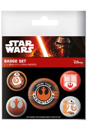Picture of Star Wars Episode VII Pack 5 Chapas Resistance