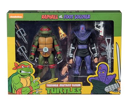 Picture of Tortugas Ninja Pack de 2 Figuras Raphael vs Foot Soldier 18 cm