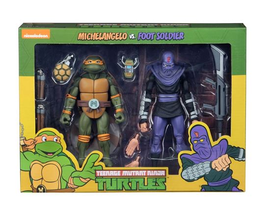 Picture of Tortugas Ninja Pack de 2 Figuras Michelangelo vs Foot Soldier 18 cm