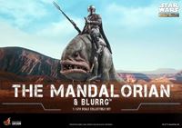 Foto de Star Wars The Mandalorian Pack de 2 Figuras 1/6 The Mandalorian & Blurrg 37 cm RESERVA