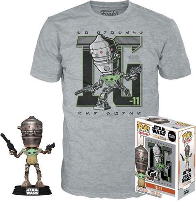 Picture of Star Wars The Mandalorian POP! & Camiseta Set The Child in Satchel IG-11 - Camiseta Talla M
