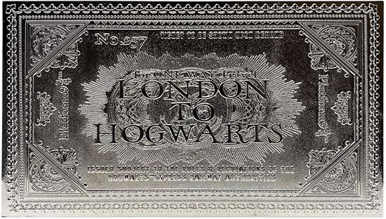 Picture of Réplica Ticket Hogwarts Express Bañado en Plata - Harry Potter