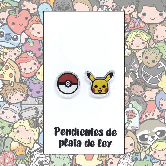 Picture of Pendientes Plata Pikachu & Pokeball