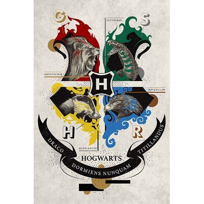 Picture of Póster Escudo Hogwarts Animales - Harry Potter