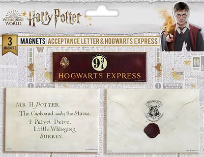 Imagen de Set 3 Imanes "Cartas de Hogwarts + Andén 9 3/4" - Harry Potter