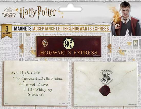 Picture of Set 3 Imanes "Cartas de Hogwarts + Andén 9 3/4" - Harry Potter