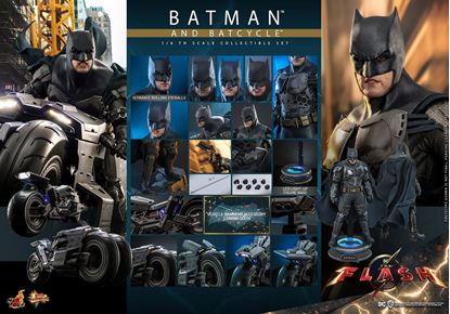 Picture of The Flash Figura con Vehículo Movie Masterpiece 1/6 Batman & Batcycle Set 30 cm