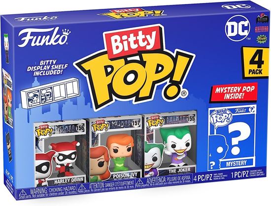 Foto de DC Funko Bitty POP! Pack 4 Figuras Harley Quinn, Poison Ivy, The Joker + 1 Mystery 2,5 cm