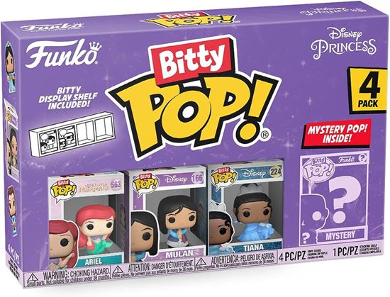 Foto de Disney Princess Bitty POP! Pack 4 Figuras Ariel, Mulan, Tiana + 1 Mystery 2,5 cm