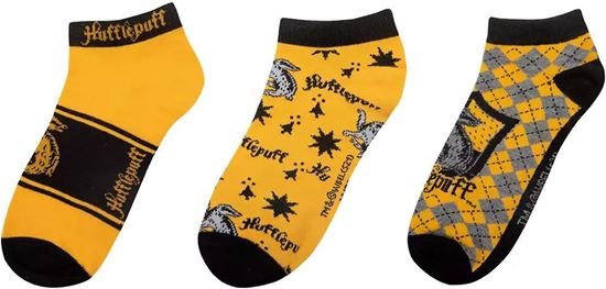 Picture of Pack 3 pares de Calcetines Tobilleros Hufflepuff Adulto Talla Única - Harry Potter
