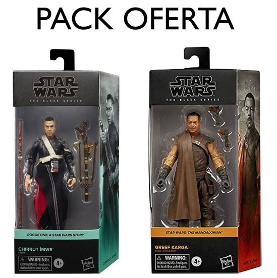 Foto de Pack Oferta Star Wars Black Series - Rogue One Chirrut Imwe 15 cm + The Mandalorian Greef Karga 15 cm