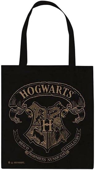 Foto de Bolsa de Tela Escudo Hogwarts Negra - Harry Potter