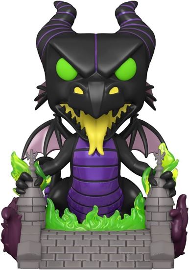 Foto de La Bella Durmiente 65th Anniversary POP! Deluxe Disney Vinyl Figura Dragon Maleficent on Bridge 16 cm