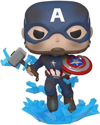 Imagen de Avengers: Endgame POP! Movies Vinyl Figura Captain America with Broken Shield & Mjölnir 9 cm