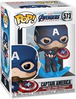 Foto de Avengers: Endgame POP! Movies Vinyl Figura Captain America with Broken Shield & Mjölnir 9 cm