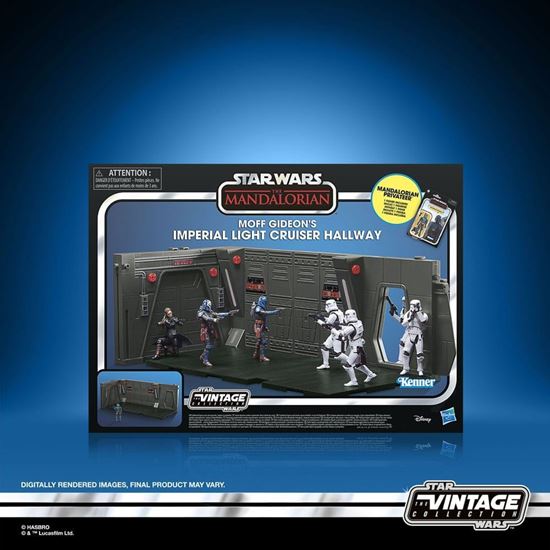 Foto de Star Wars: The Mandalorian Vintage Collection Tantive IV Hallway con figura de Mandalorian Privateer 10 cm