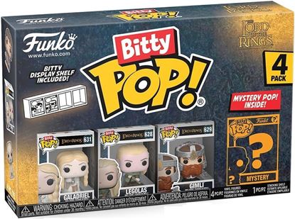 Imagen de El Señor de los Anillos Funko Bitty POP! Pack 4 Figuras Galadriel, Legolas, Gimli + 1 Mystery 2,5 cm