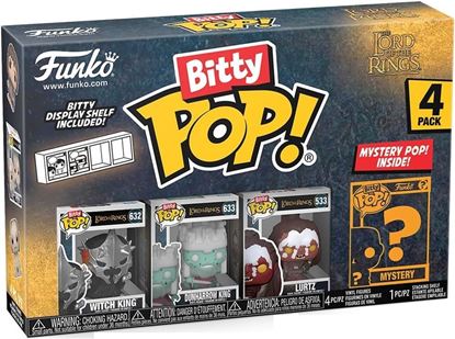 Imagen de El Señor de los Anillos Funko Bitty POP! Pack 4 Figuras Witch King, Dunharrow King, Lurtz + 1 Mystery 2,5 cm