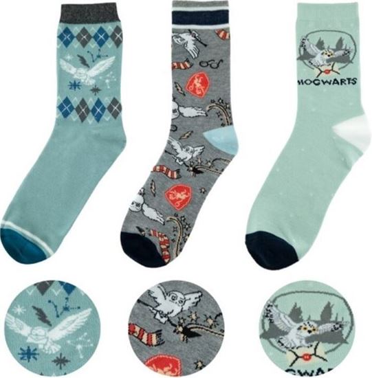 Foto de Set 3 Pares de Calcetines Hedwig Talla 35-45 - Harry Potter