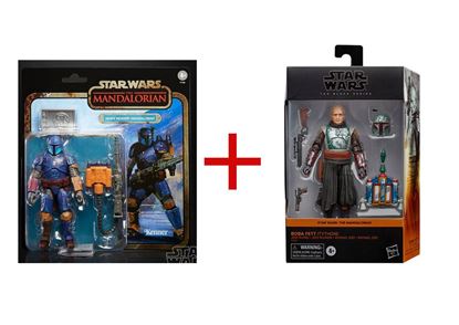 Imagen de PACK 2 FIGURAS STAR WARS HEAVY INFANTERY MANDALORIAN + BOBA FETT