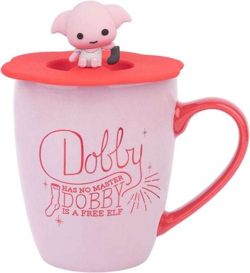 Foto de Taza Dobby Rosa con Tapa Silicona - Harry Potter