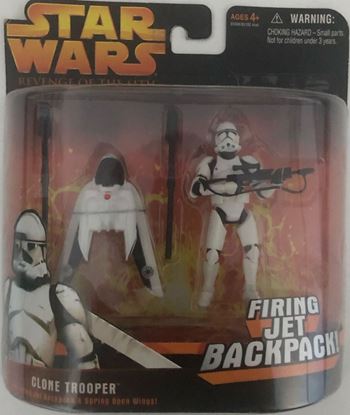 Imagen de FIGURA STAR WARS - REVENGE OF THE SITH - CLONE TROOPER - FIRING JET BACKPACK - HASBRO