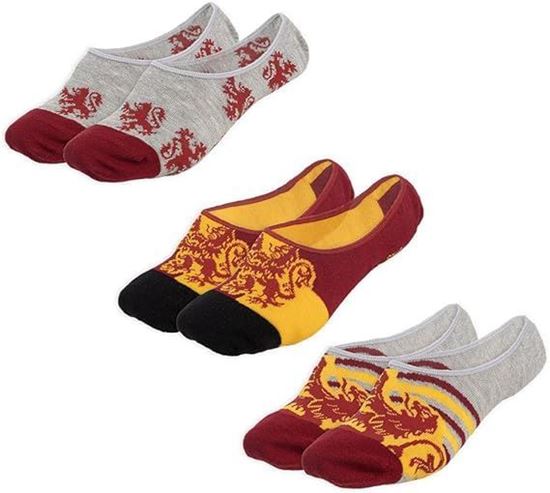 Foto de Pack 3 Pares Calcetines Tobilleros - Pinkies Adulto Gryffindor Talla Única - Harry Potter