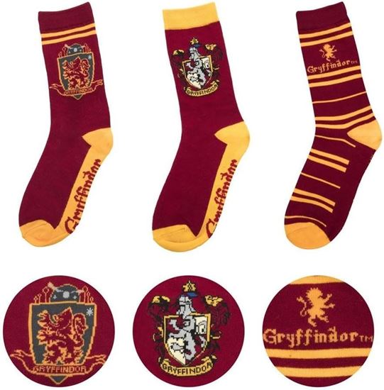 Foto de Set 3 Pares de Calcetines Gryffindor Talla 35-45 - Harry Potter