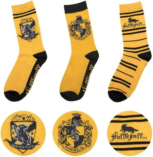 Foto de Set 3 Pares de Calcetines Hufflepuff Talla 35-45 - Harry Potter